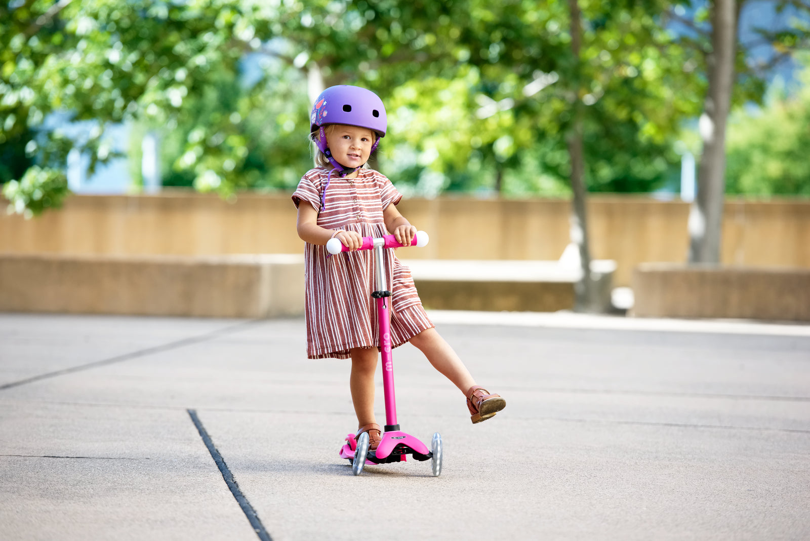 Micro Helmet Floral Purple